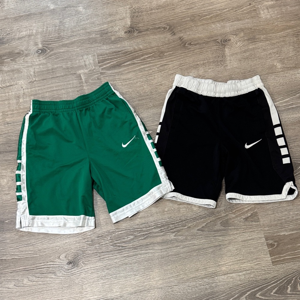 Nike Kids Green and Black Shorts Duo